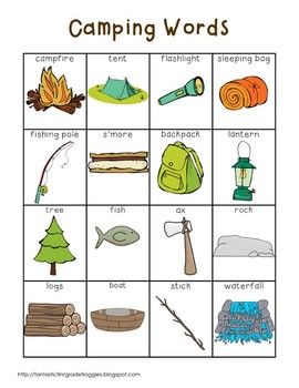 Writing Center Tools- Camping Words Camping Theme Prek Activities, Camping Name Craft, Literacy Camping Activities Preschool, Camping Vocabulary Preschool, Camping Language Arts Preschool, Camping Preschool, Camping Theme Preschool, Camp Read, Camping Classroom