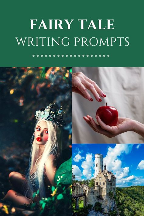 Everyone knows the old, familiar fairy tales of evil queens, curses, and heroic princes. Why not write your own? Get inspired with these fairy tale writing prompts and story ideas. Fairy Story Ideas, Writing Fairy Tales, How To Write A Fairy Tale, Princess Story Ideas, Curse Ideas Writing, Fairy Tale Retellings Prompts, Ya Writing Prompts, Twisted Fairytales Prompts, Fairy Tale Writing Prompts