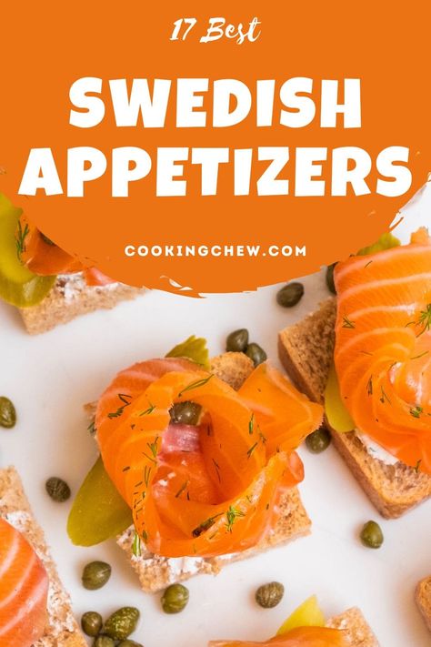 Looking for Swedish appetizers? We've got a variety of recipes here. From Gravlax to Anchovy Palmiers, you're sure to find something that everyone will enjoy! Nordic Appetizers, Swedish Appetizer Recipes, Swedish Holiday Recipes, Scandinavian Appetizers, Anchovies Appetizer, Swedish Appetizers, Phyllo Appetizers, Midsommar Party, Retreat Food