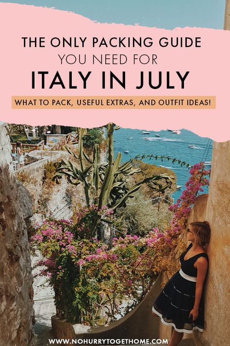 Italy Packing List Summer, Italy In July, Pack For Italy, Italy In Summer, What To Pack For Italy, Italy Vacation Outfits, 2 Weeks In Italy, Italy Summer Outfits, Italy Packing List