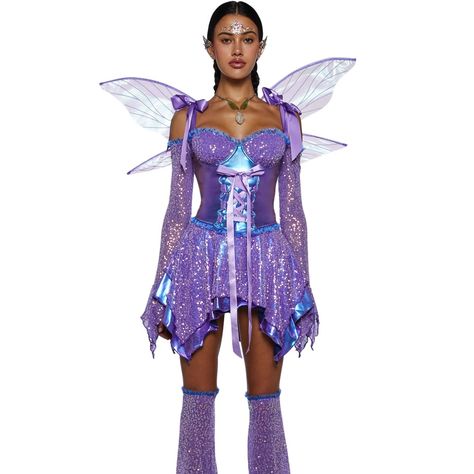 Sold Out On Site Size M (Comes With Wings,Matching Leg Warmers, Never Worn Ear Cuffs And Gems All Four Seen On Model) Will Come With Lilac Amazon Shorts That Match The Costume Size M Just Message Beforehand! Will Be Shipped Asap Halloween Fashion Outfits, Summer Graduation Dress, Fairycore Outfit, Les Nereides, Fairy Dresses, Pride Outfit, Costume Store, Fairy Costume, Festival Looks