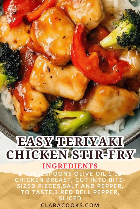 Easy Teriyaki Chicken Stir-Fry Teriyaki Chicken Recipes Easy, Quick Ground Beef Recipes, Easy Honey Garlic Chicken, Garlic Chicken Stir Fry, Teriyaki Chicken Stir Fry, Easy Teriyaki Chicken, Chicken Fresh, Chicken Teriyaki Recipe, Stir Fry Recipes Chicken