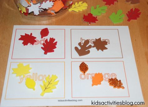 Love Fall Colors....Outlaw Mom Fall Colors Activity for Toddlers Fall Leaf Activities, Preschool Autumn, Leaf Activities, Preschool Portfolio, Colors Activity, Color Activities For Toddlers, Fall Activities For Toddlers, Fall Worksheets, Toddler Lessons