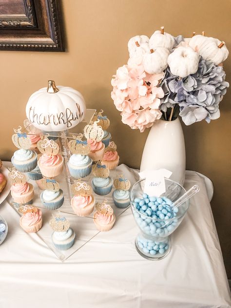 White Pumpkin Gender Reveal, Fall Inspired Gender Reveal, Gender Reveal Themes Pumpkin, Cute Gender Reveal Themes Fall, Fox Gender Reveal Party, Pumpkin Gender Reveal Backdrop, Fall Gender Reveal Cupcakes, Fall Gender Reveal Centerpieces, Boho Fall Gender Reveal