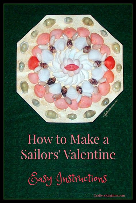 Sailors' Valentine Tutorial Decorate Shelves, Vintage Valentine Crafts, Sailors Valentine, Homeschool Crafts, Diy Art Projects, Seashell Art, Craft Club, Seashell Crafts, Camping Art