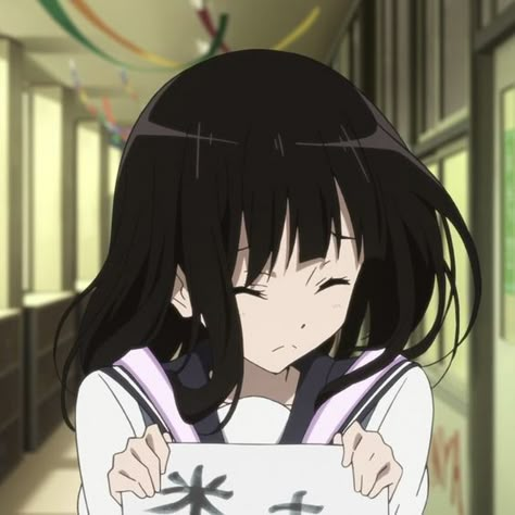 Chitanda Eru Pfp, Chitanda Eru Icon, Losing Sanity, Hyouka Chitanda, Eru Chitanda, Mandela Art, Anime Black Hair, Fotografi Vintage, Best Anime Couples