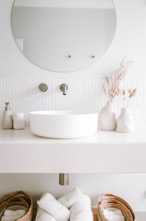 Abi Interiors, All White Bathroom, Downstairs Bathroom, A New World, Bathroom Products, Bathroom Renos, Bathroom Style, House Bathroom, Let's Talk About