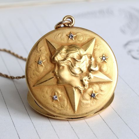 You’re a star, let the world know. A fantabulous gold-filled locket in the shop now. #locketlove #antiquelocket #starjewelry #stargirl #babyyoureastar #giftideasforfriends Star Locket, Antique Locket, Re A, Star Jewelry, Star Girl, Locket, Gold Filled, Shop Now, Style Inspiration