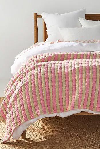 Anthropologie Bedding, Colorful Bedding, Bedding Inspiration, New Bedding, Perfect Bedding, Coverlet Bedding, Unique Beds, Summer Bedding, Quilted Duvet