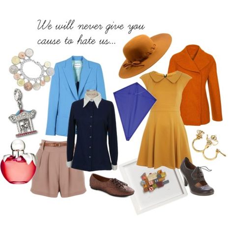 Mary Poppins Inspired Outfits - Jane & Michael Banks Mary Poppins Bounding, Mary Poppins Broadway Costumes, Jane Banks Mary Poppins, Mary Poppins Musical Costumes, Winifred Banks, Burt Costume Mary Poppins, Fictional Outfits, Michael Banks, Broadway Outfit