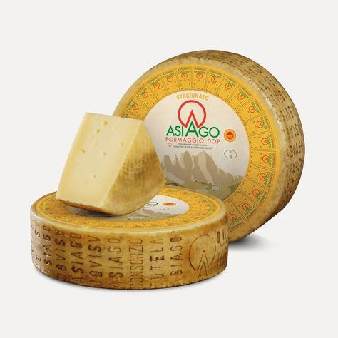 Produced with partially skimmed milk, aged for over 10 months - about 1 kg.* Cheese matured for over 10 months with an important olfactory intensity with scents reminiscing of pizza dough and dried fruit. Produced in limited quantities, it testifies to the passion of the cheese masters and the great tradition of the PDO territory. Originated from the mountainous region of Asiago, where the lush meadows and altitude provide great pastures for a cow to develop quality milk. Type Of Cheese, Italian Salami, Fat Cow, Sheep Milk, Skimmed Milk, Egg Pasta, Pecorino Romano, Asiago Cheese, Cheese Tasting