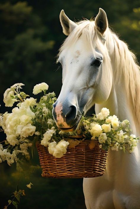 Animal Reference Photos, Horse Flowers, Beautiful Horses Photography, Cute Horse Pictures, Horse Wallpaper, Equestrian Art, Horse Aesthetic, White Horses, Cute Horses