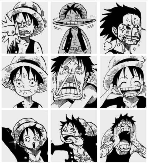 Funny Manga Faces, One Piece Funny Faces, Luffy Face, Funny Manga, One Piece Tattoos, One Piece Ace, One Piece Funny, One Piece Drawing, One Piece Images