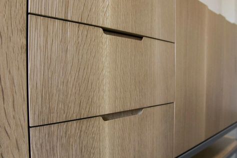 Why Rift White Oak is a Worthy Trend - gb&d Rift Cut White Oak Cabinets, White Oak Kitchen Cabinets, Slab Cabinet Doors, Oak Bathroom Cabinets, White Oak Cabinets, Slab Cabinets, Kitchen Cabinet Style, White Oak Kitchen, Oak Interior Doors