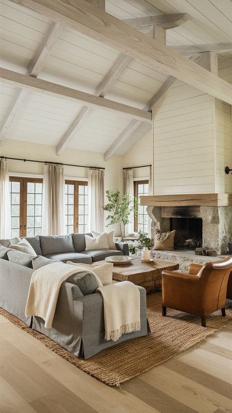 Get the look of a Nancy Meyers film set in your own home with these stylish living room decor ideas. #NancyMeyersStyleLivingRoom #NancyMeyersLivingRoomInspiration #AestheticLivingRooms Cozy Southern Living Room, Nancy Meyers Coastal Aesthetic, Nancy Meyers Fireplace, Cozy Open Living Room, Nancy Meyers Living Room Aesthetic, Nancy Meyers Homes, Living Room Designs Open Concept, Grand Millennial Style Living Room, Nancy Myers Homes Aesthetic