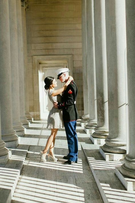 Military Engagement Pictures, Military Couple Pictures, Military Couple Photography, Ball Photoshoot, Military Engagement Photos, Ball Pictures, Marine Corps Ball, Ball Photos, Military Couple