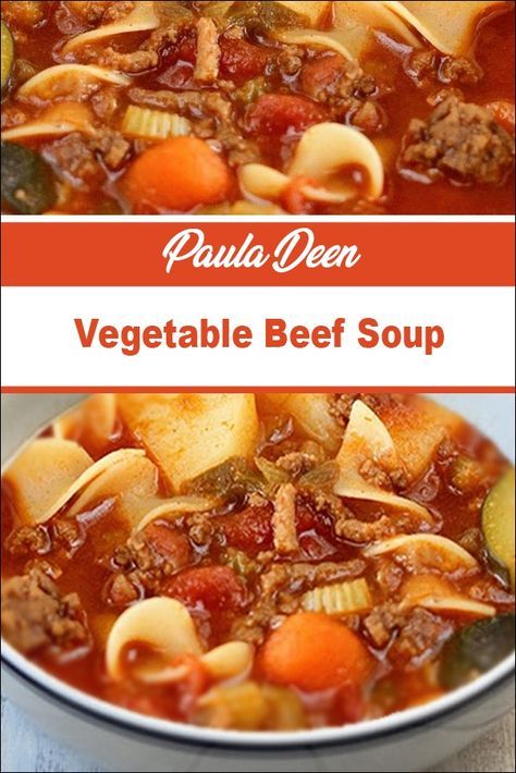 Paula Deen Seasoning Recipe, Paula Deen Beef Stew, Paula Deen Beef Stroganoff, Creamy Beef Stroganoff, Homemade Vegetable Beef Soup, Beef Stroganoff Recipe, Beef Soup Recipes, Veg Soup, Paula Deen Recipes