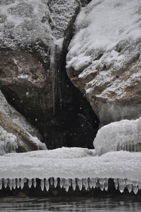 Ice Cave, Lake Forest Beach Ice Cave Aesthetic, Cave Mountain, Bone Island, Cave Aesthetic, Tormund Giantsbane, Snow Cave, Cave Lake, The Dilettante, Dark Deck