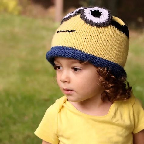 Minion crochet hat