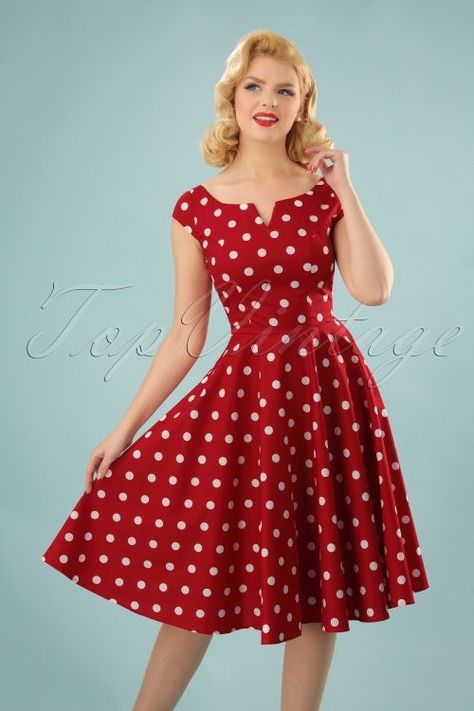 Vestido de rayas 50s Silhouette, Fifties Dress, Gaun Fashion, Vestidos Vintage, 50s Dresses, 50s Fashion, Kate Moss, Dot Dress, Polka Dot Dress