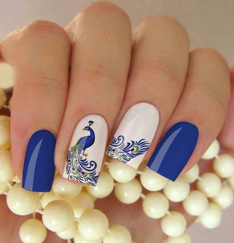 Deepavali Nail Design, Deepavali Nails, Peacock Nails Design, Peacock Wedding Nails, Peacock Acrylic Nails, Nails Peacock Design, Peacock Gel Nails, Nails Peacock, Peacock Nail Designs