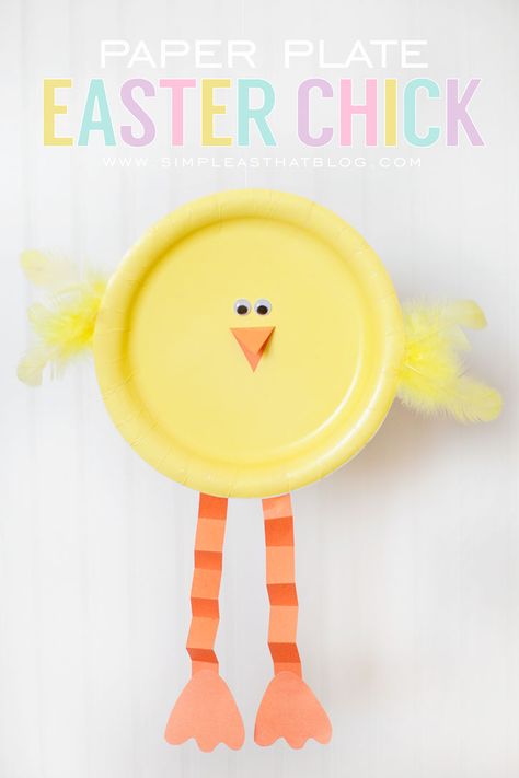 DIY Easter Kids Craft // Easter Chick Kids Easter Project // Simple Easter DIY Easter Paper Crafts, Easter Crafts Preschool, Easter Crafts For Toddlers, Easter Preschool, Easy Easter Crafts, Paper Plate Crafts, Plate Crafts, Easter Art, Easter Crafts Diy