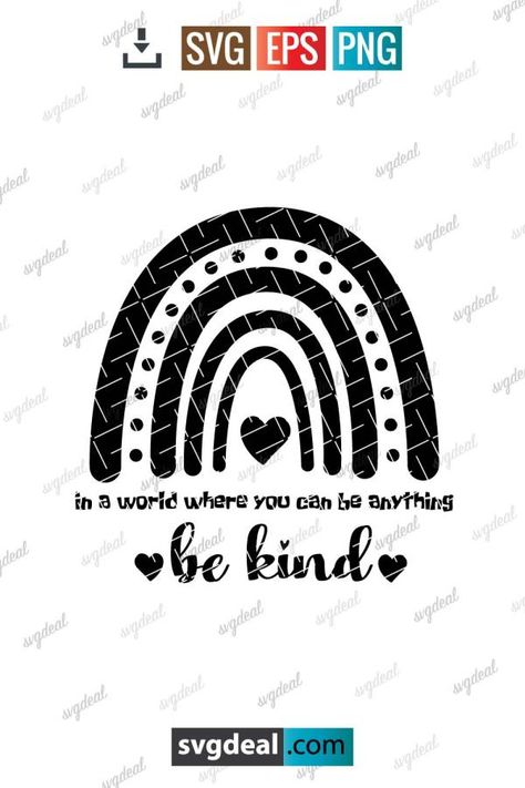 Be Kind Boho Rainbow Svg Rainbow Svg, Start Now, Boho Rainbow, Personal Project, Svg Free, Svg Free Files, Cricut Ideas, Free Svg, Silhouette Designer Edition