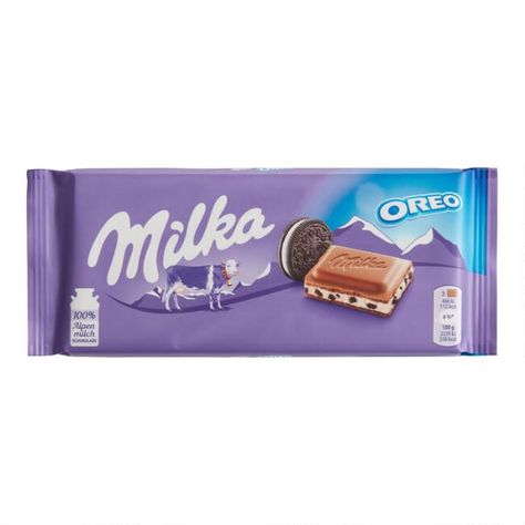 STARK MILKA OREO BAR 3OZ | World Market Oreo Bars, Oreo Milk, Milka Chocolate, European Chocolate, Lolli And Pops, Chocolate Pack, Chocolate Oreos, Chocolate Candy Bar, Chocolate Brands