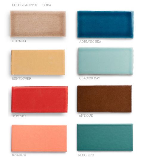 COLOR PALETTE OF CUBA Brazilian Color Palette, Mexican Restaurant Color Palette, Havana Color Palette, Spanish Villa Color Palette, Pottery Color Palette, Cuban Color Palette, Cuba Mood Board, Spanish Colour Palette, Cuba Color Palette