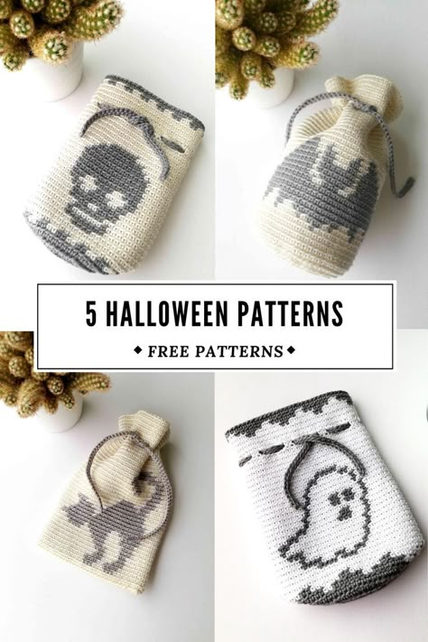 Crochet Halloween Gifts For Kids, Crochet Halloween Cup Cozies, Crochet Bat Bag Free Pattern, Crochet Coffin Bag Pattern Free, Crochet Ghost Bag, Crochet Halloween Purse, Crochet Halloween Bags Free Pattern, Home Crochet Ideas, Crochet Bat Bag