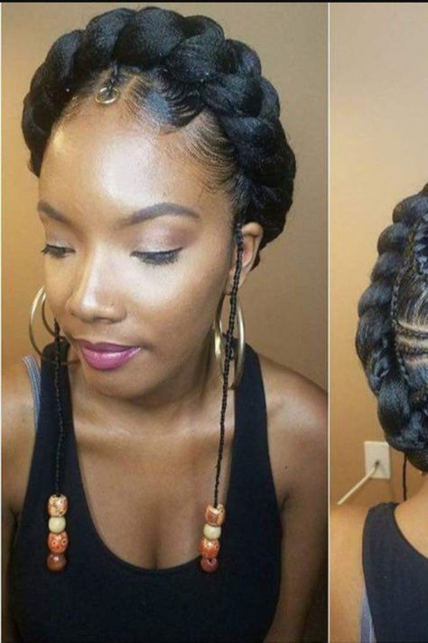 Halo Braids For Black Women Natural Hair, Halo Braid Black Women, Fancy Braids Hairstyles, Goddess Braid Updo, Braided Halo Hairstyles For Black Women, Halo Braid With Braids, Halo Hairstyles For Black Women, Braids For Black Hair Cornrows, Crown Braids For Black Women