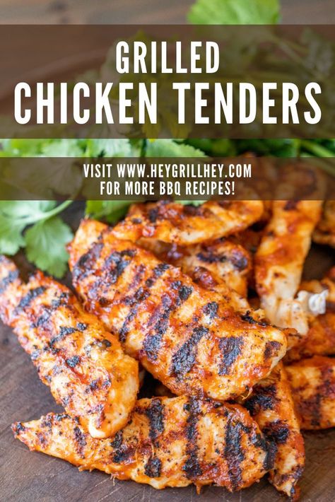 Grilling Chicken Tenders, Chicken Tenders Grilled, Chicken Tenders Dinner, Bbq Recipes Sides, Charcoal Grilled Chicken, Tender Recipes, Best Grilled Chicken Recipe, Bourbon Bbq Sauce, Hey Grill Hey