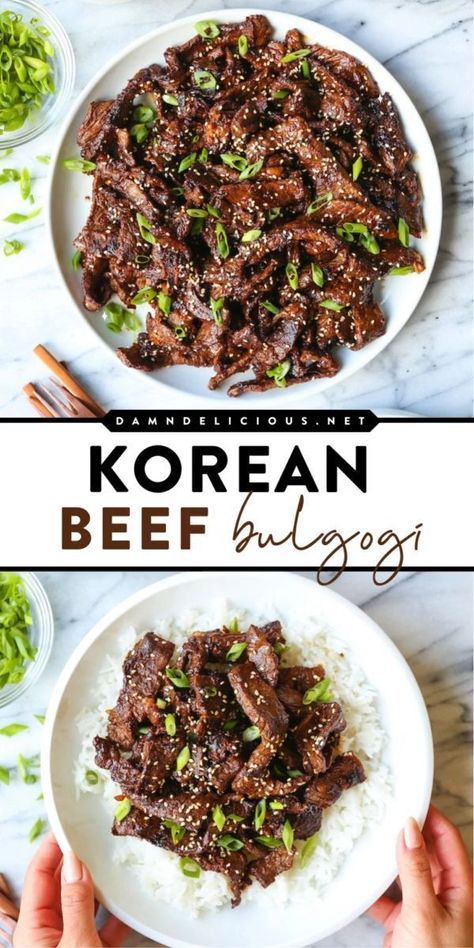 Beef Bulgogi Recipe, Korean Beef Bulgogi, Korean Beef Recipes, Korean Bbq Beef, Korean Beef Bowl, Bulgogi Recipe, Beef Marinade, Asian Beef, Bulgogi Beef