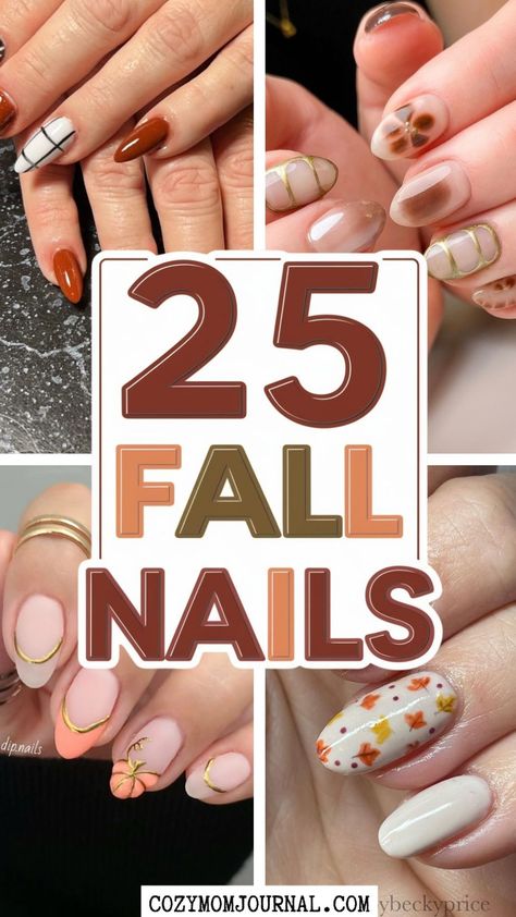 Autumn-themed nail designs with patterns and warm colors. Gel Nail Designs Fall, Trendy Fall Nail Designs, Nail Ideas Halloween, Autumn Nail Ideas, Fall Nails Inspiration, Nails October, Autumn Activity, Nails November, Fall Nails Designs