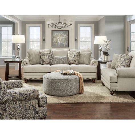 Sand & Stable Somerville 2 Piece Living Room Set & Reviews | Wayfair French Country Living Room, Traditional Sofa, Coastal Living Rooms, Country Living Room, White Living Room, Traditional Living Room, Family Room Design, A Living Room, Small Living Room