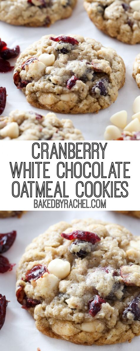 Cranberry White Chocolate Oatmeal Cookie, Oatmeal Cookies Recipes, White Chocolate Oatmeal Cookies, White Chocolate Oatmeal, Cranberry White Chocolate Chip Cookies, Cranberry Chocolate, Oatmeal Cookie Recipe, Cranberry White Chocolate, Tiramisu Dessert