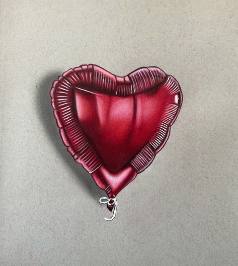 Red heart balloon realistic drawing Ballon Heart Drawing, Balloon Heart Drawing, Balloon Drawing Realistic, Foil Balloon Drawing, Heart Balloon Drawing, Ballon Drawing, Valentines Flash, Balloons Drawing, Emoji Balloon