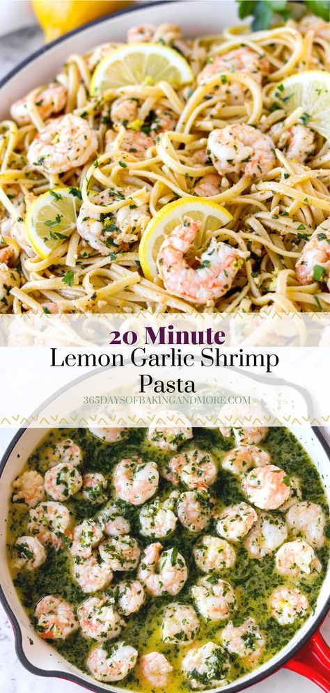 This quick and easy dinner is made with linguine, lemon, garlic, parsley, seasonings, and peeled and deveined shrimp. It’s a great recipe for date night or your family any weeknight! Garlic Lemon Shrimp Linguine, Lemon Shrimp Linguine Recipe, Linguine Recipes Easy, Shrimp Linguine Recipe, Lemon Pasta Recipes, Lemon Garlic Shrimp Pasta, Lemon Garlic Pasta, Seafood Meals, Avocado Tuna Salad