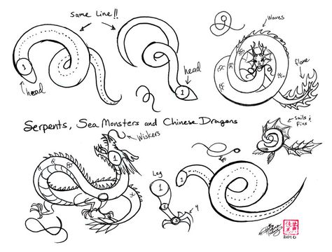 Draw Chinese Dragons etc by Diana-Huang on deviantART Chinese Dragon Drawing Tutorial, Drawing Chinese Dragon, Chinese Dragon Anatomy, Chinese Dragons Art, Chinese Dragon Drawing Reference, How To Draw Chinese Dragon, Dragon Chinese Drawing, Chinese Dragon Reference, Chinese Dragon Doodle