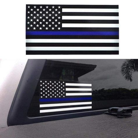 US Flag sticker for Police Car Just For You Car Stickers Disney Car Stickers, Magnetic Car Signs, American Flag Decal, American Flag Sticker, Bling Car Accessories, Blue Line Flag, Flag Sticker, Wall Stickers Home, Flag Decal