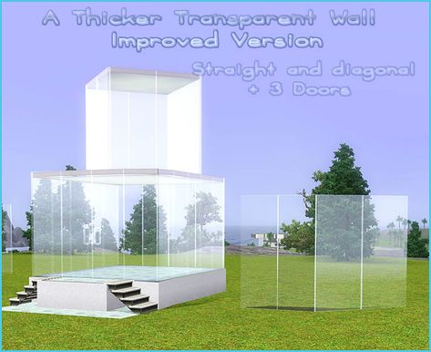 Mod The Sims - An Improved Thicker Transparent Wall Sims Funny, Mods Sims 4, Los Sims 4 Mods, Transparent Wall, Sims 4 Cc Eyes, Sims 3 Mods, Sims 4 Kitchen, Die Sims 4, Sims 4 Cas Mods