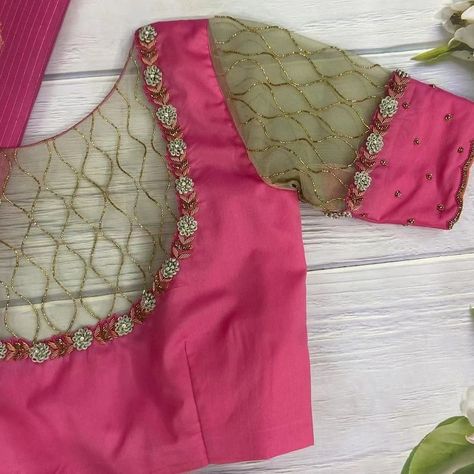 Dm@9640490158 Designer maggam work blouse Fabric: Halfpattu Dispatch: 3days Price : 2500unstiched 3050 stitched Colours and sizes can be customised accordingly Simple Blouse For Pattu Saree, Aari Net Sleeve Design, Aari Work Blouse With Net, Simple Net Aari Work Blouse Designs, Net Work Aari Blouse Designs, Simple Work Blouse Designs For Pattu, Net Blouse Aari Work Designs, Net Work Blouse Designs Latest, Maggam Work Net Blouse Designs