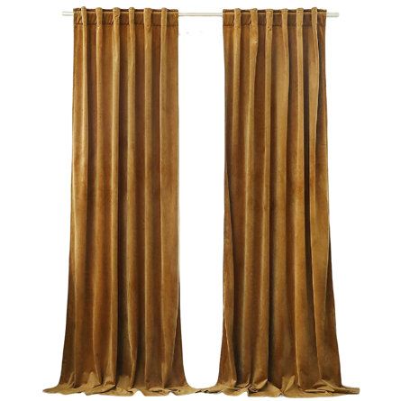 Orange Curtains Living Room, Orange Curtains Bedroom, Burnt Orange Curtains, Mid Century Curtains, Orange Curtains, Velvet Room, Dining Room Curtains, Velvet Drapes, Gold Curtains