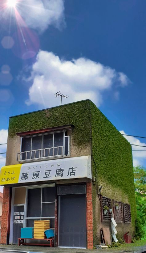 Fujiwara Tofu Shop, Building Reference, Diorama 1:64, Shotgun House, Initial D, Diy Building, Garage House, Beach Hut, Japanese House