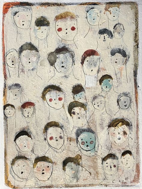 Scott Bergey, Attic Studio, Odd Art, Painting On Paper, Abstract Faces, Media Painting, Canadian Artists, Mixed Media Painting, Art Techniques