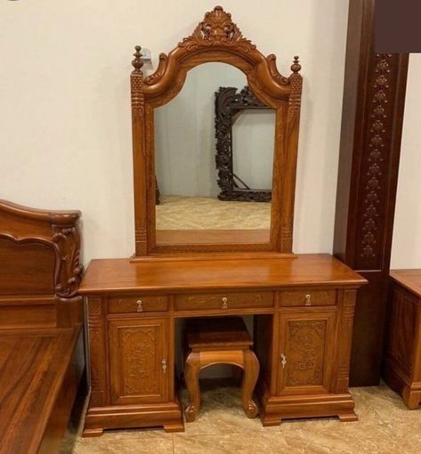 Dressing Table Mirror Design, Bathroom Remodel Small Diy, Furniture Sets Design, Furniture Design Table, Wooden Wardrobe Design, Bed Cover Design, Sofa Design Wood, Wood Carving Furniture, Wood Bed Design