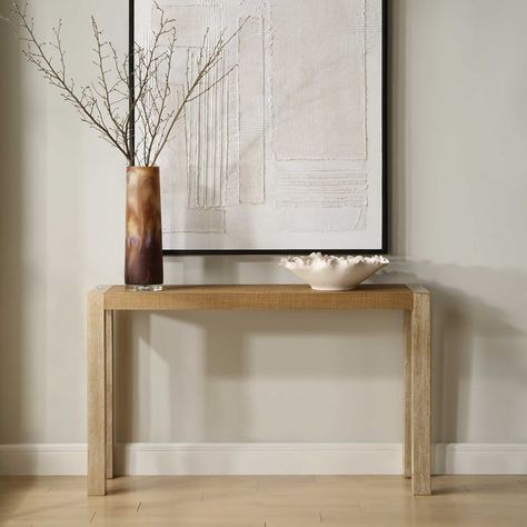 Bentley Console Table | Uttermost Grasscloth Console Table, Table Organic, Uttermost Furniture, Ceramic Wall Decor, Art Chair, Accent Tables, Coffee Table Accents, Barrel Chair, Oak Veneer