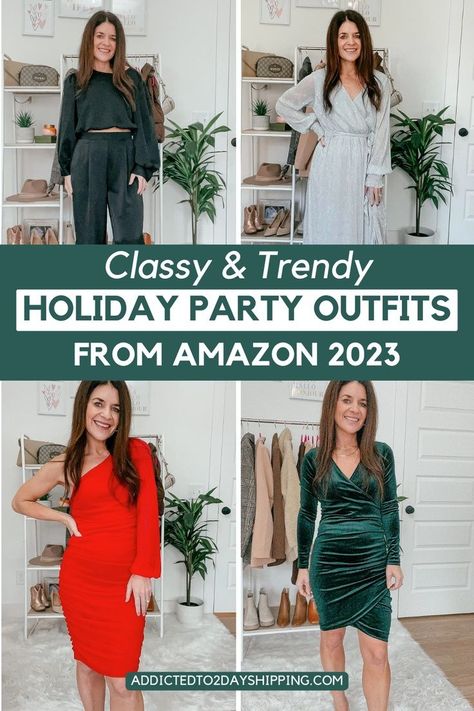 Get ready to shine at your corporate holiday work party in 2023! Discover classy and stylish outfit ideas from Amazon that will leave a lasting impression. Whether it's business casual or cocktail attire, we've got you covered. Work Holiday Party Outfit 2023, Christmas Outfits 2023 Women, Work Christmas Party Outfit 2023, Office Holiday Party Outfit Christmas, Christmas Outfit 2023 Women, Holiday Party Work Outfit, Amazon Christmas Outfits Women, Amazon Christmas Outfits, 2023 Christmas Party Outfits