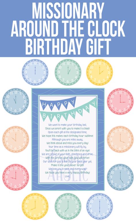 Missionary Birthday Package Ideas, Birthday Mission, Birthday Poem, Missionary Care Packages, Lds Mission, Lds Missionary, Missionary Gifts, Church Gifts, Bday Gifts