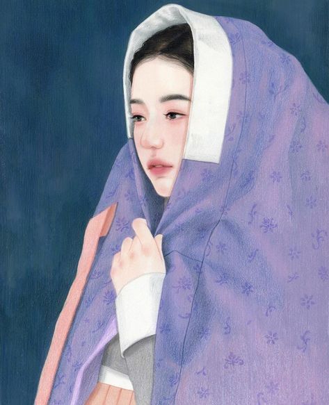 Hanbok Painting, Korean Art Aesthetic, Hanbok Drawing, Beautiful Summer Wallpaper, Ancient Japanese Art, Concept Art Tutorial, Art Tools Drawing, American Painting, Painting Of Girl